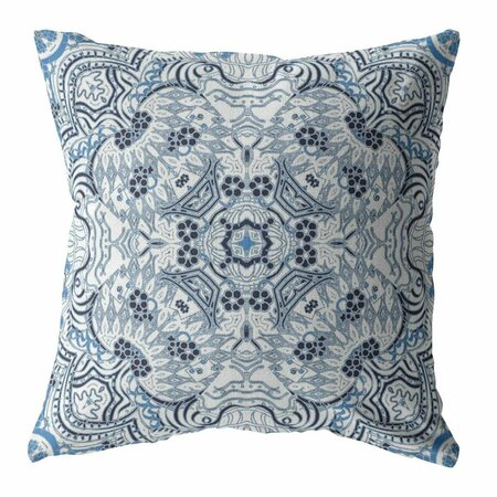 HOMEROOTS 26 in. Light Blue Boho Ornate Indoor & Outdoor Throw Pillow 412589